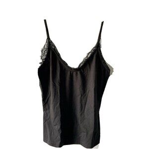 Shein Black Top Spagetti Strap Lace Trim Size S